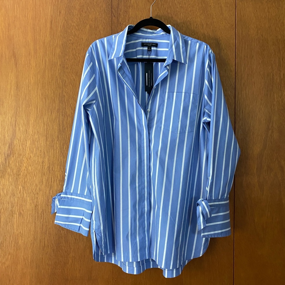 NWT Banana Republic Parker Shirt wTie Cuff